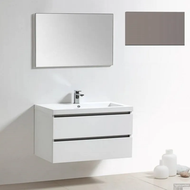 Badkamermeubelset Sanilux Trendline 100x47x50 cm 2 Kraangaten Taupe Voordeelprijs