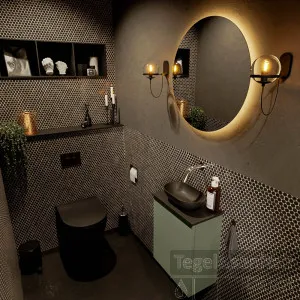 Direct Verzonden MONDIAZ FOWY toiletmeubel 40cm kleur army. Waskom positie midden kleur urban urban. Zonder kraangat