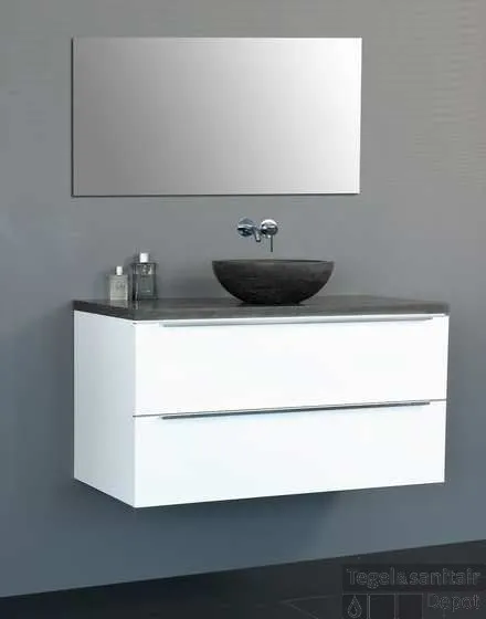 Actieprijs Badkamermeubelset Sanilux Senza Dynasty 100x47x50 cm Hoogglans Wit