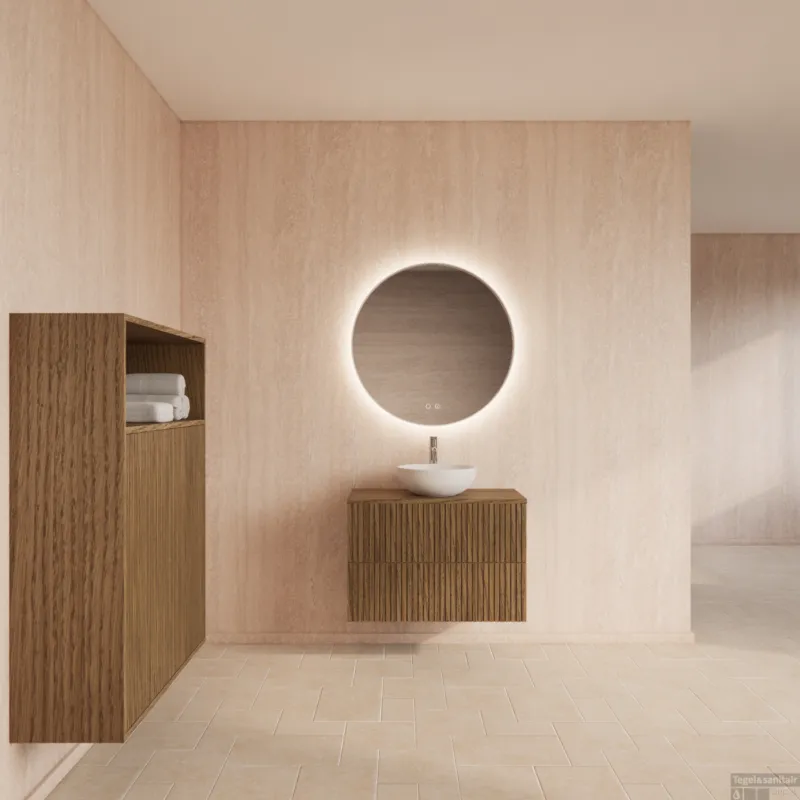 Badmeubelset Gliss Design Hybris Castle Brown 70 cm Met Waskom Speciale Aanbieding