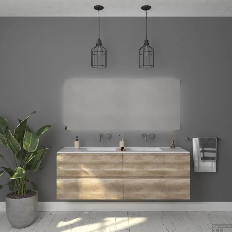 Badkamermeubelset Gliss Zeus 160 cm Oud Grijs Eiken Express Levering