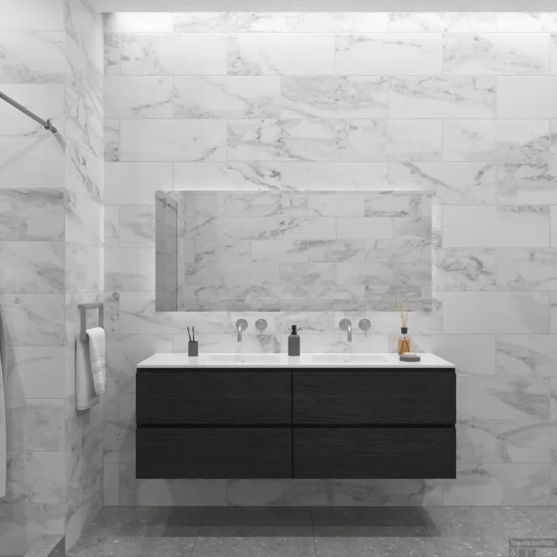 Badkamermeubelset Gliss Zeus 160 cm Zwart Eiken Actieprijs