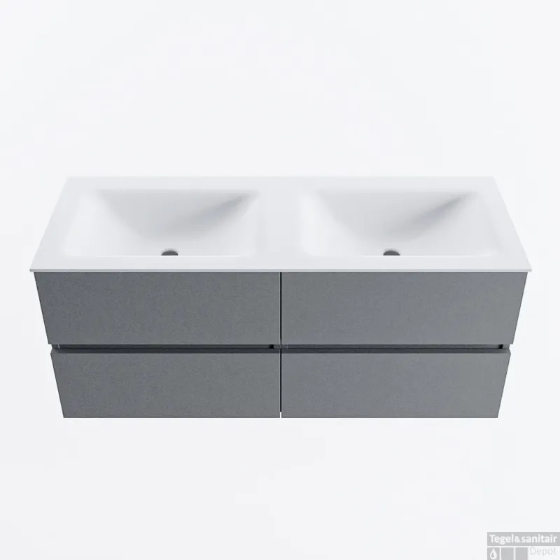 Betrouwbaar MONDIAZ VICA 120cm badmeubel onderkast Plata 4 lades. Wastafel CLOUD dubbel zonder kraangat, kleur Talc.