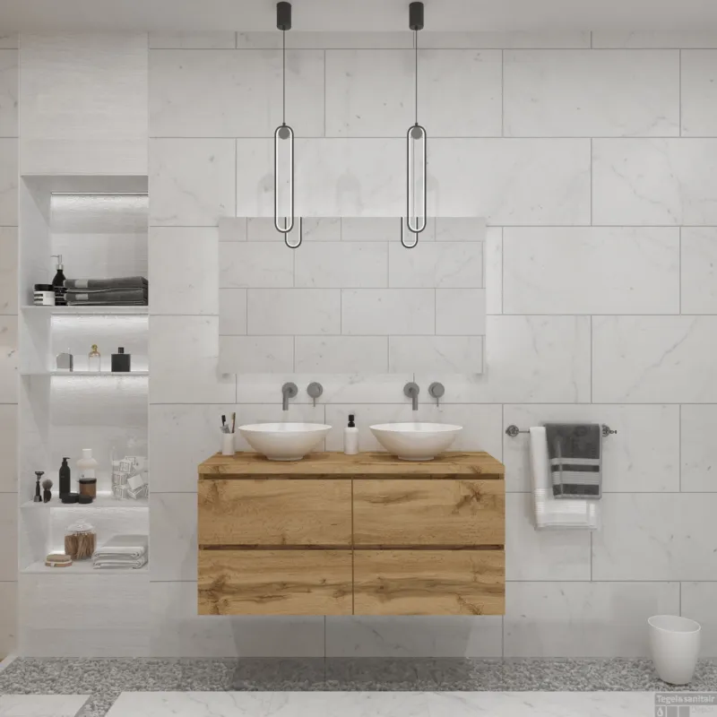 Bestseller Badkamermeubelset Gliss Zeus 140 cm Natuur Eiken Met Waskom