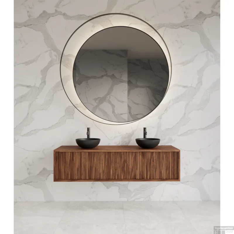 Onderkast Gliss Design Heronimus 140x45x35 cm Met Topplaat Walnut Nieuw