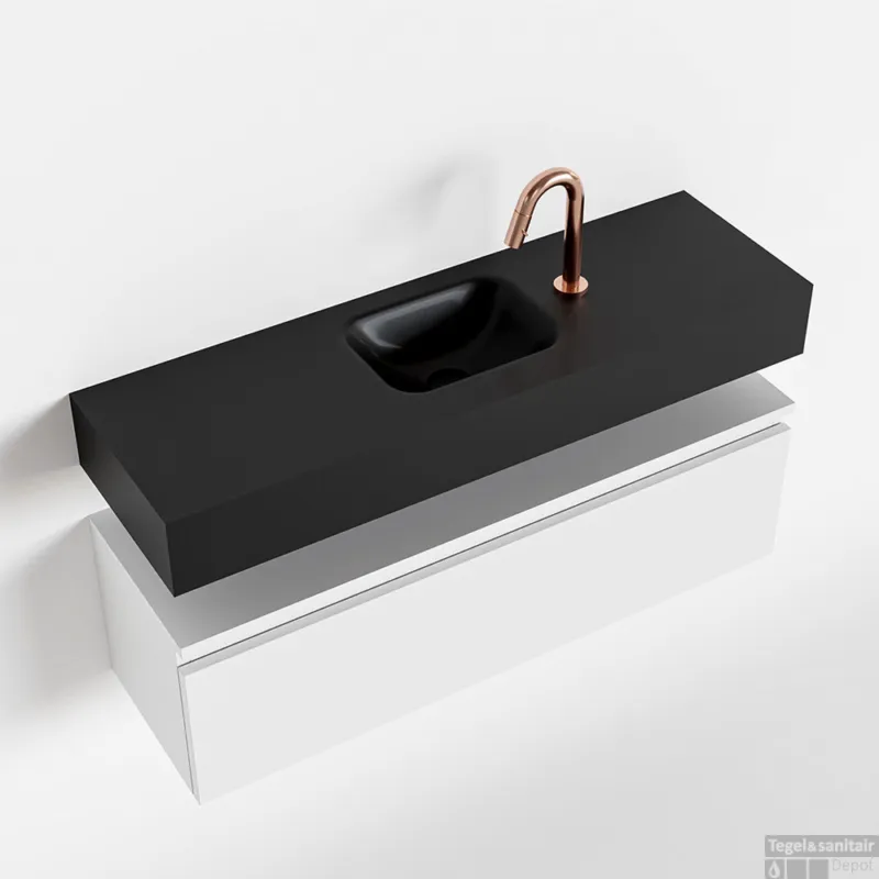 Nieuw MONDIAZ ANDOR 100cm toiletmeubel talc. LEX 100cm wastafel urban midden 1 kraangat