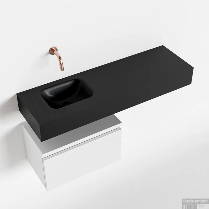 Gratis Retour MONDIAZ ANDOR 50cm toiletmeubel talc. LEX 100cm wastafel urban links geen kraangat