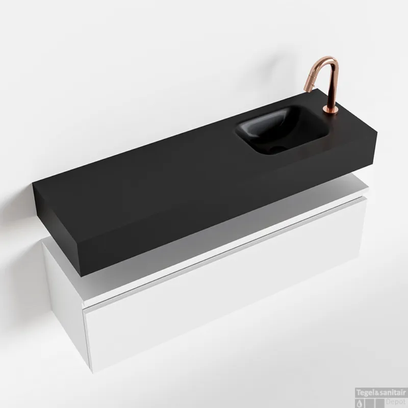 Favoriet MONDIAZ ANDOR 100cm toiletmeubel talc. LEX 100cm wastafel urban rechts 1 kraangat