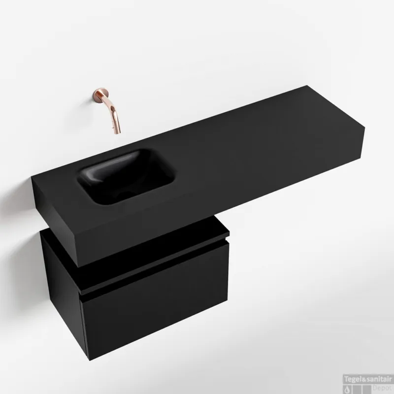 Meest Verkocht MONDIAZ ANDOR 50cm toiletmeubel urban. LEX 100cm wastafel urban links geen kraangat