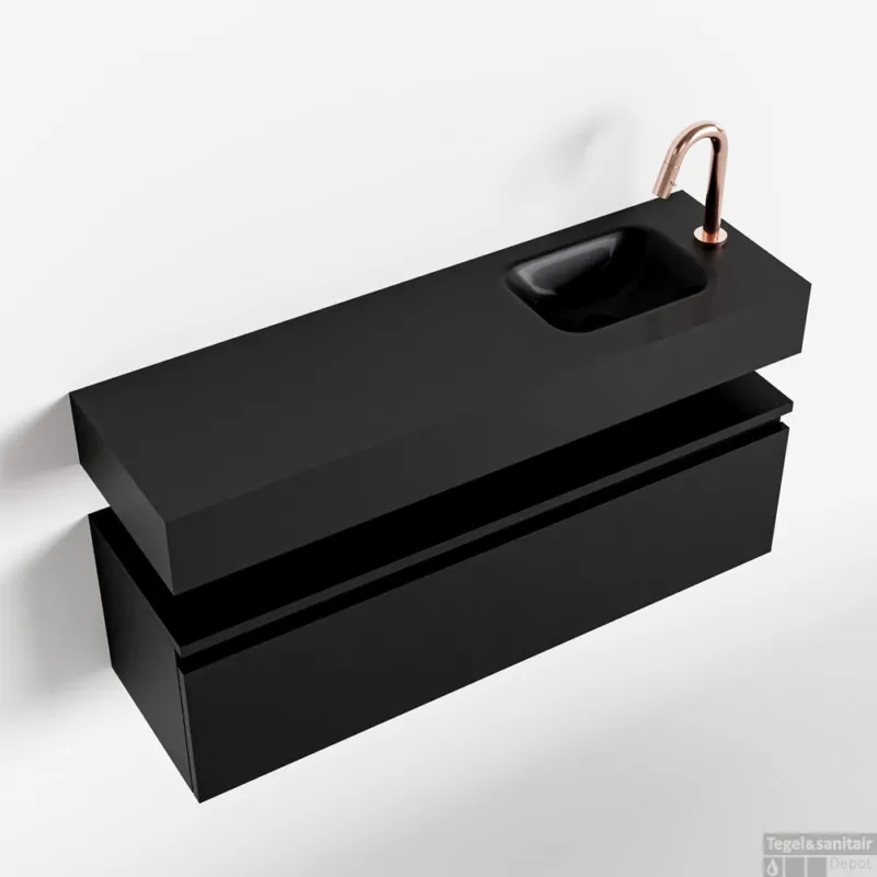 Koopje MONDIAZ ANDOR 100cm toiletmeubel urban. LEX 100cm wastafel urban rechts 1 kraangat