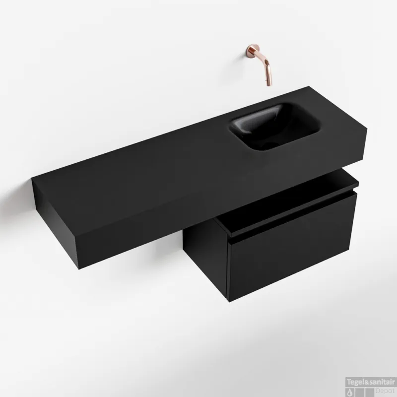 Meest Verkocht MONDIAZ ANDOR 50cm toiletmeubel urban. LEX 100cm wastafel urban rechts geen kraangat