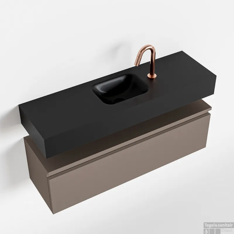 MONDIAZ ANDOR 100cm toiletmeubel smoke. LEX 100cm wastafel urban midden 1 kraangat Betrouwbaar