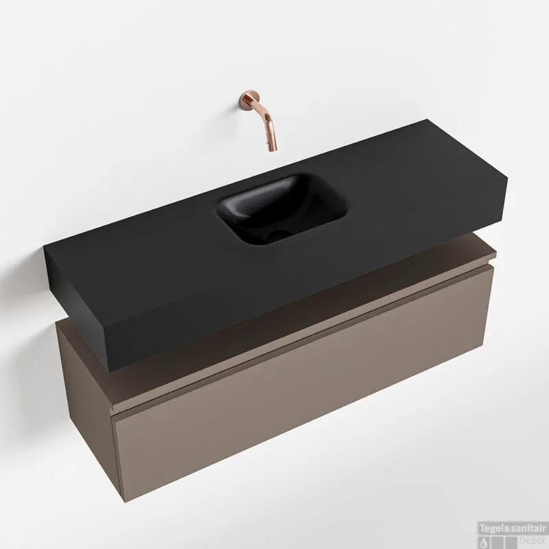 Merkproduct MONDIAZ ANDOR 100cm toiletmeubel smoke. LEX 100cm wastafel urban midden geen kraangat