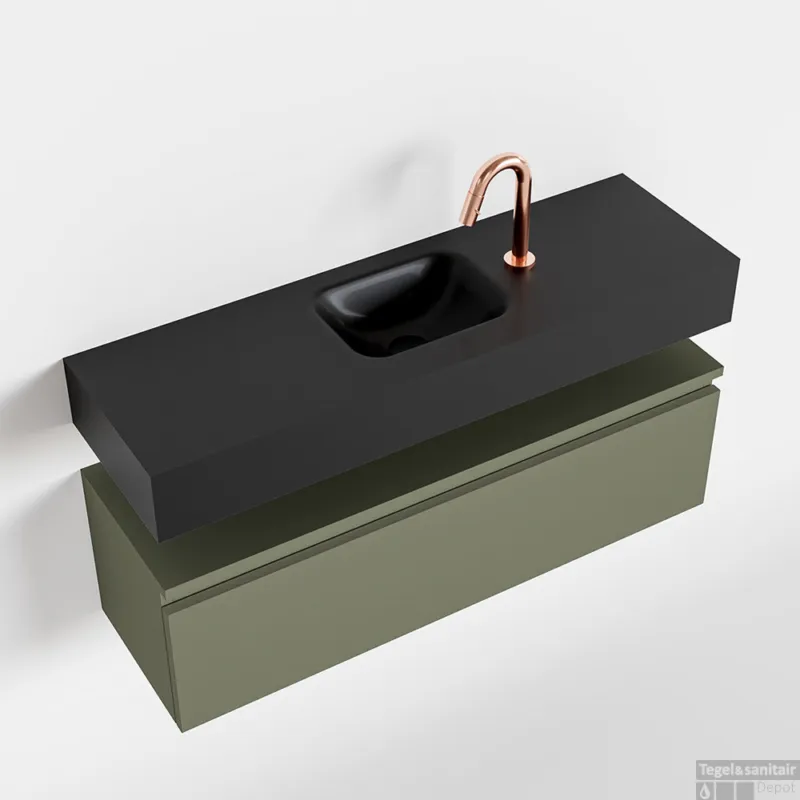 MONDIAZ ANDOR 100cm toiletmeubel army. LEX 100cm wastafel urban midden 1 kraangat Hete Deal