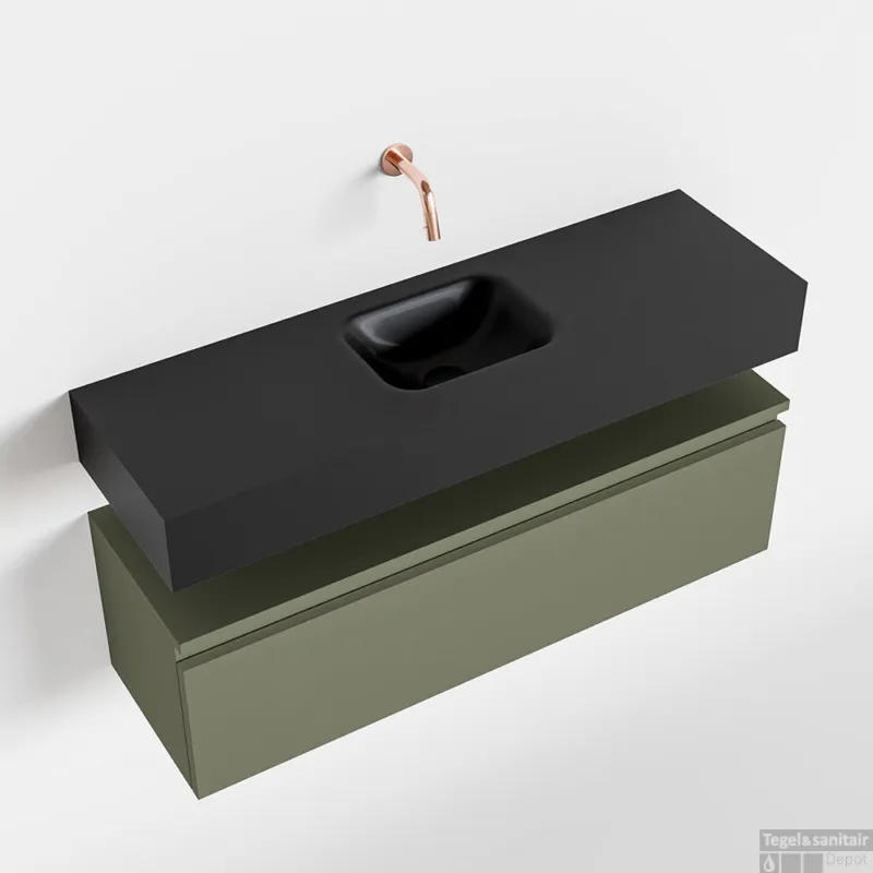 MONDIAZ ANDOR 100cm toiletmeubel army. LEX 100cm wastafel urban midden geen kraangat Tijdelijk Beschikbaar