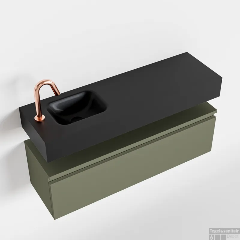 MONDIAZ ANDOR 100cm toiletmeubel army. LEX 100cm wastafel urban links 1 kraangat Gereduceerde Prijs
