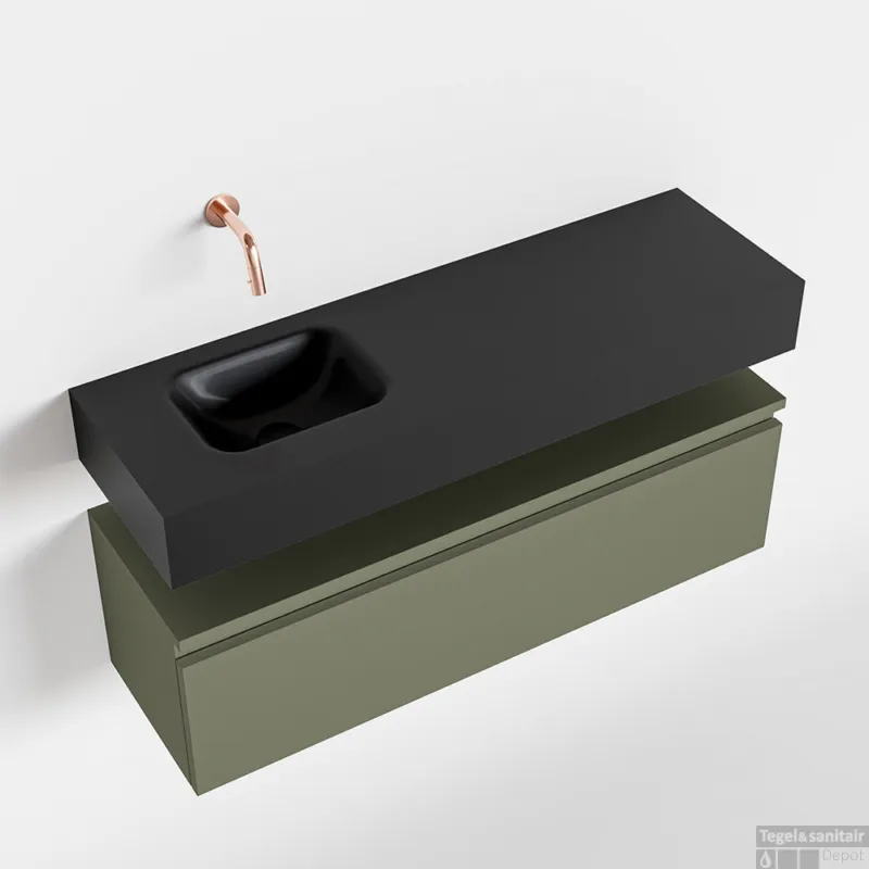 Veilige Betaling MONDIAZ ANDOR 100cm toiletmeubel army. LEX 100cm wastafel urban links geen kraangat