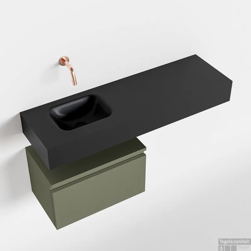 MONDIAZ ANDOR 50cm toiletmeubel army. LEX 100cm wastafel urban links geen kraangat Nu Kopen