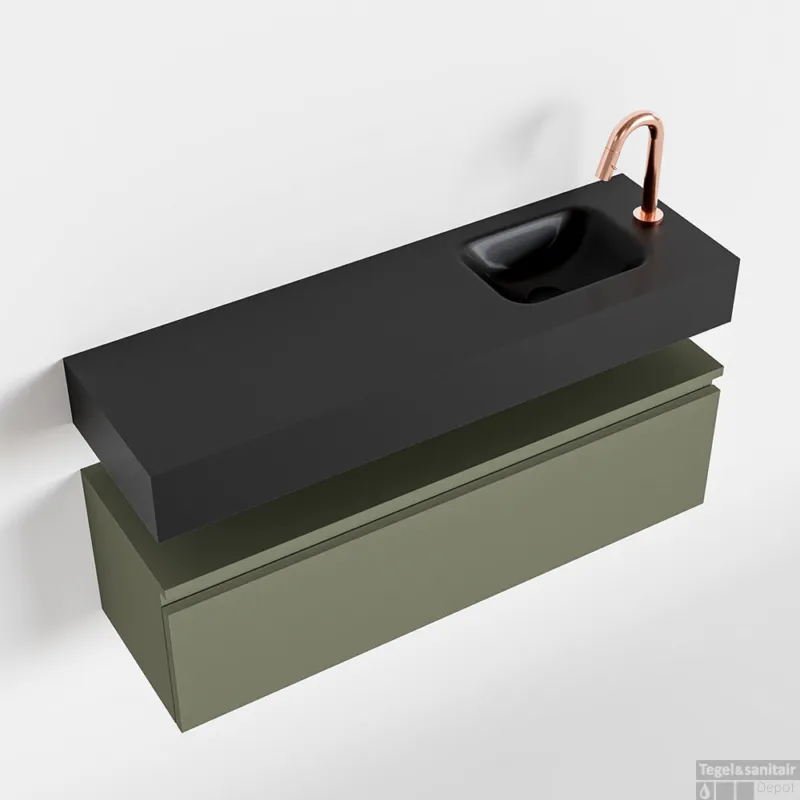 Hete Deal MONDIAZ ANDOR 100cm toiletmeubel army. LEX 100cm wastafel urban rechts 1 kraangat