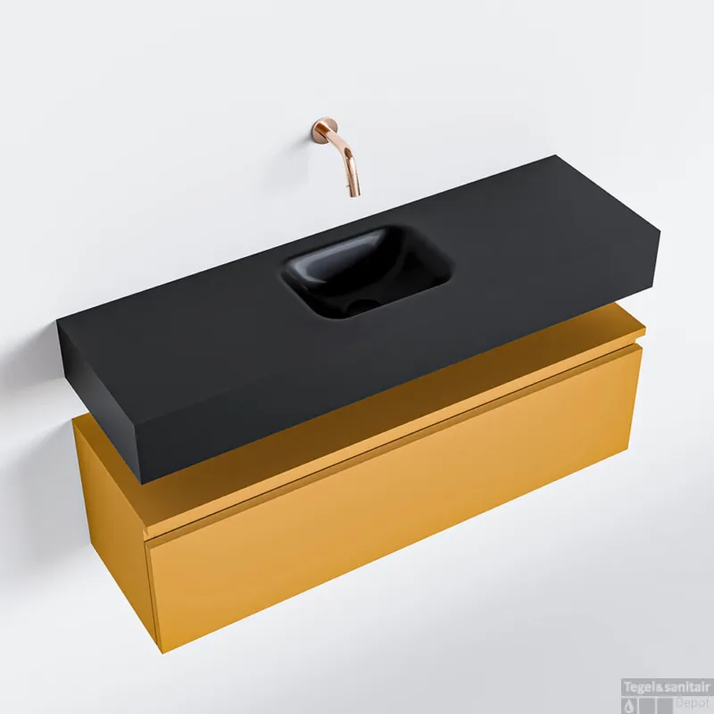 MONDIAZ ANDOR 100cm toiletmeubel ocher. LEX 100cm wastafel urban midden geen kraangat Nu Kopen
