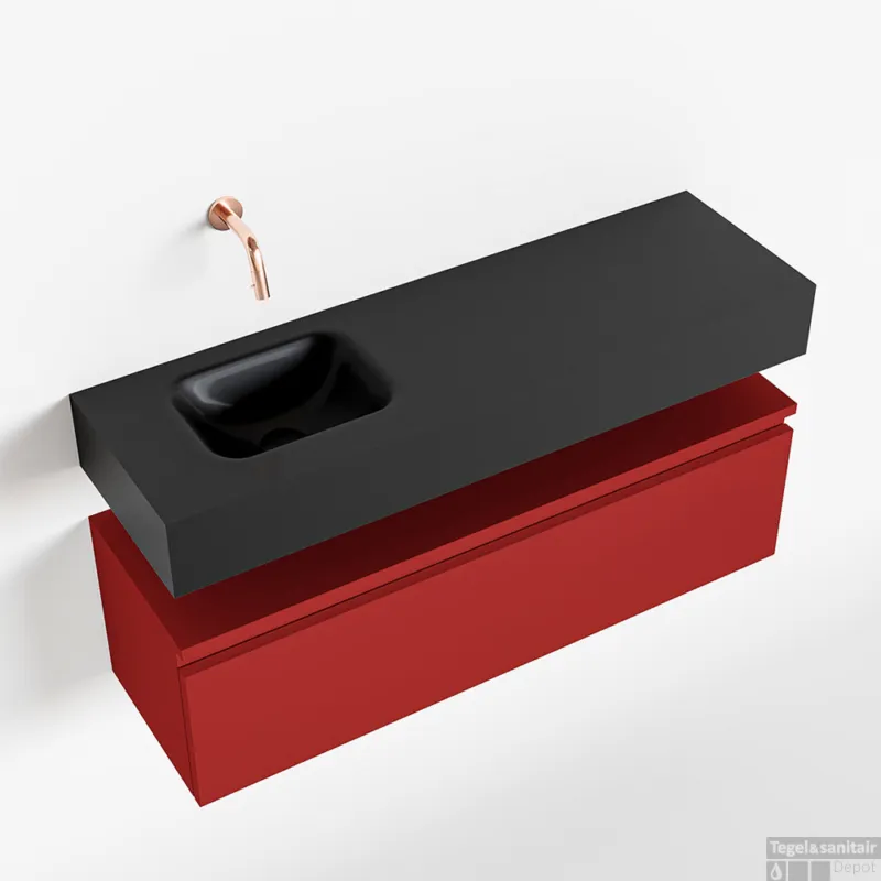 Direct Verzonden MONDIAZ ANDOR 100cm toiletmeubel fire. LEX 100cm wastafel urban links geen kraangat