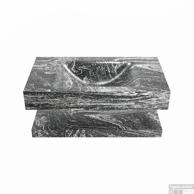MONDIAZ ALAN-DLUX 80cm planchet Lava. Vrijhangende wastafel CLOUD midden zonder kraangat, kleur Lava. Dagaanbieding