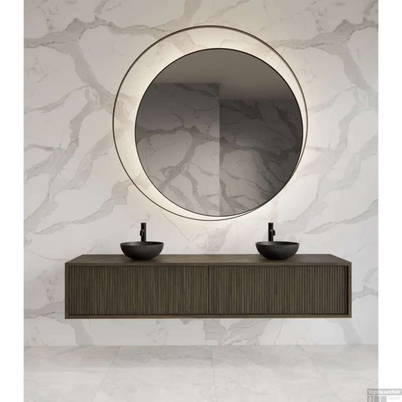 Onderkast Gliss Design Heronimus 180x45x35 cm 2 Laden Met Topplaat Charcoal Actieprijs