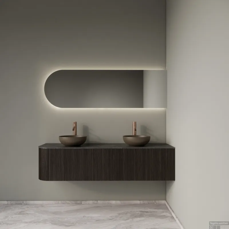 Merkproduct Badkamermeubelset Gliss Design Alluro 160 cm Rechts Ebony