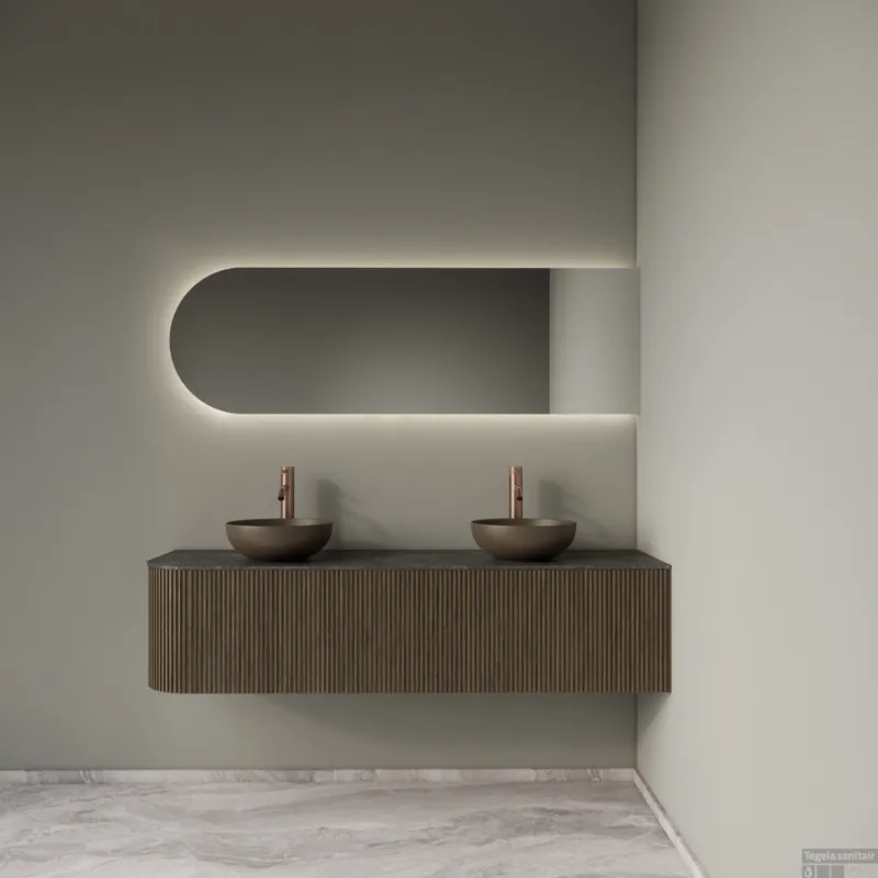 Betrouwbaar Badkamermeubelset Gliss Design Alluro 160 cm Rechts Ash Grey