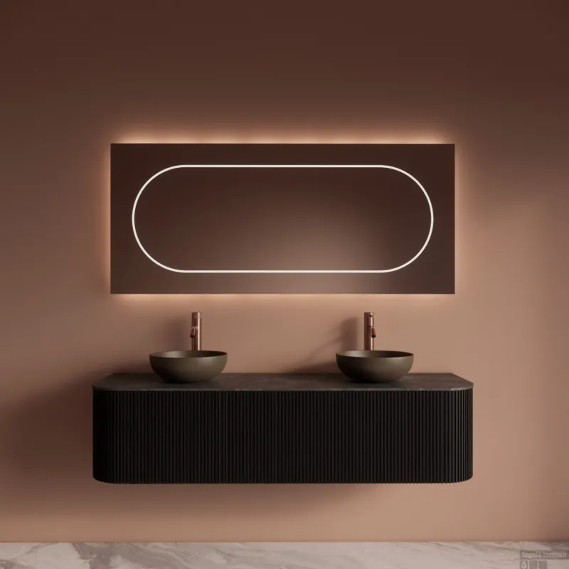 Fabrieksprijs Badkamermeubelset Gliss Design Alluro 160 cm Black Veneer