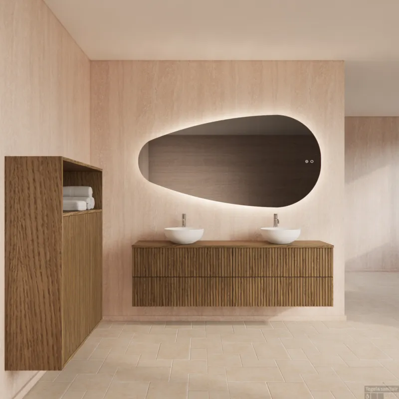 Lage Prijs Badmeubelset Gliss Design Hybris Castle Brown 180 cm Met Waskom