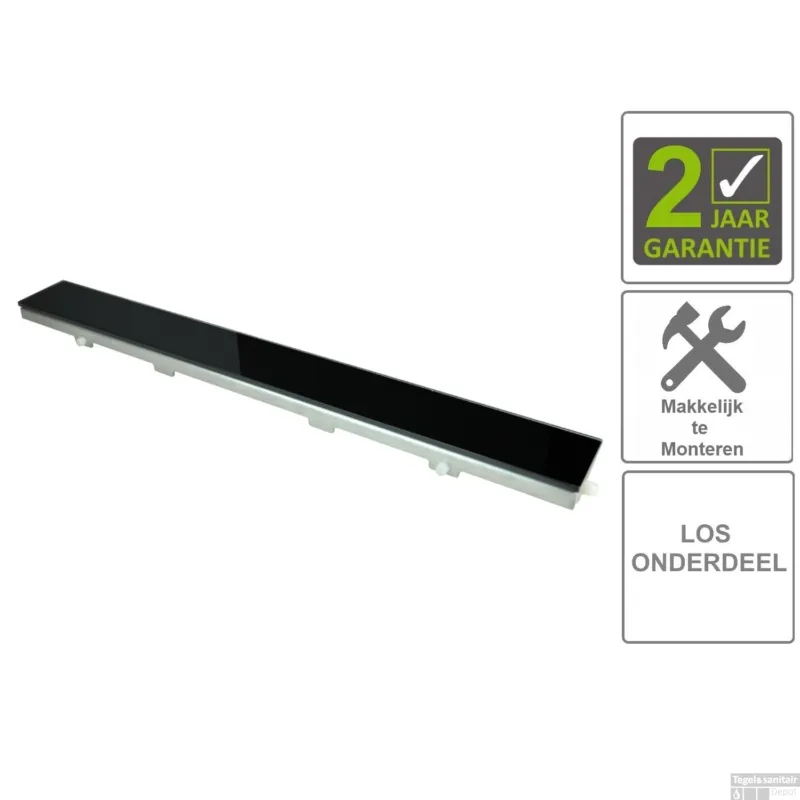 BWS Glasrooster Tbv RVS Douchegoot 60x7 cm Zwart Gereduceerde Prijs