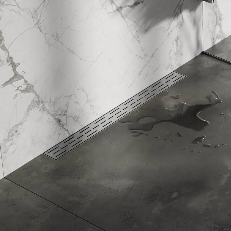 Douchegoot Brauer WallDrain RVS Geborsteld Muur Montage 80x7 cm Inclusief Standaard Rooster Express Levering