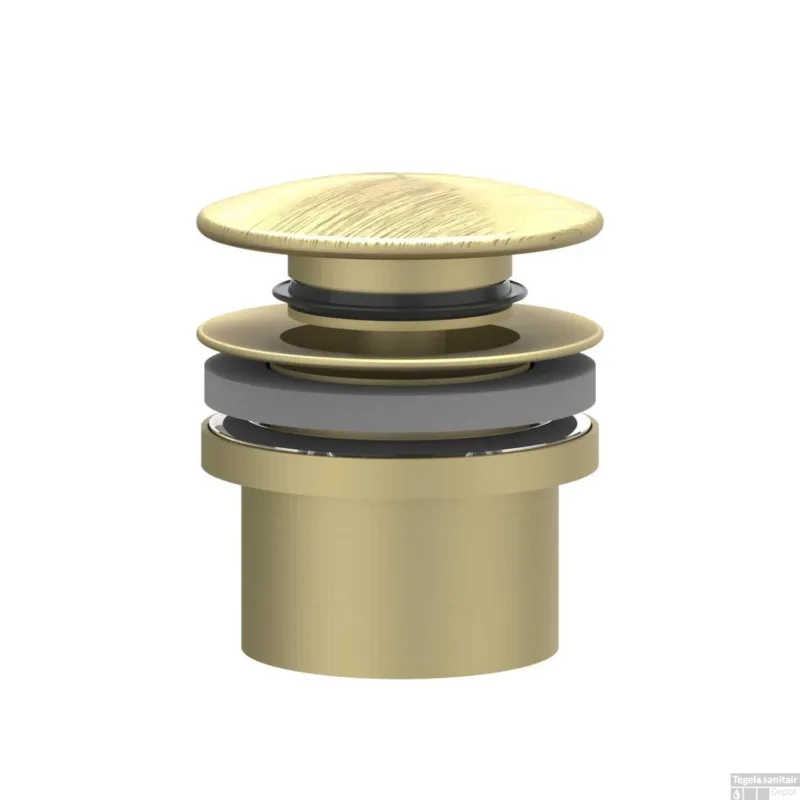 Koopje Design Afvoerplug IVY Stop&Go Geborsteld Mat Goud PVD
