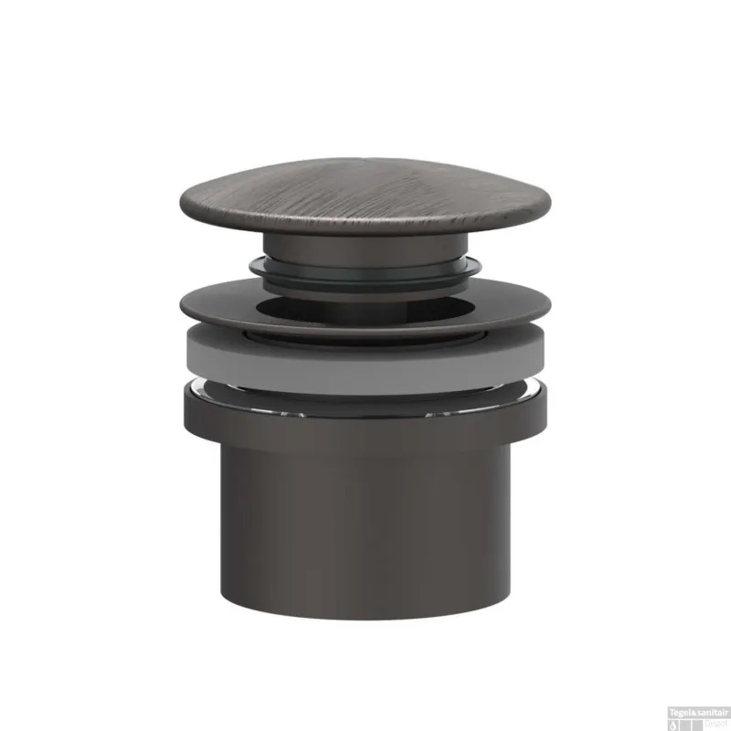 Fabrieksprijs Design Afvoerplug IVY Stop&Go Geborsteld Carbon Black PVD