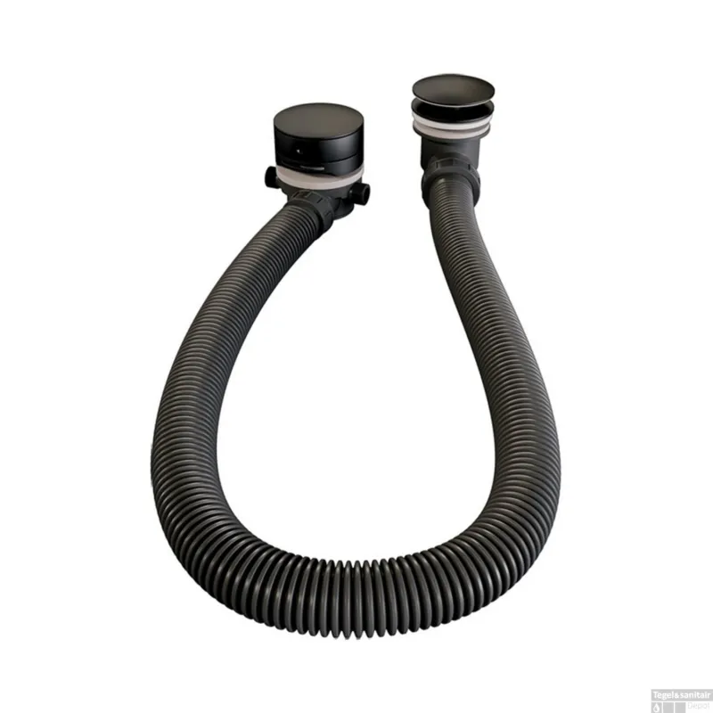 Nu Kopen Badafvoer met Overloop Badvulcombinatie Brauer Black Edition Mat Zwart