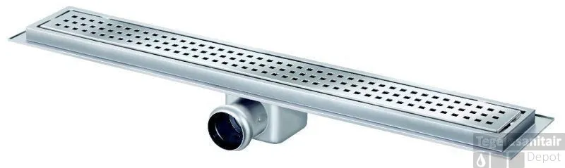 Berg Van Den Douchegoot 70 Cm. Met Flens Zij Uitlaat 50 Mm. Rvs Beperkt Aanbod