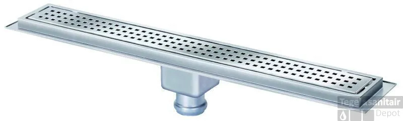 Berg Van Den Douchegoot 70 Cm. Met Flens Onder Uitlaat 50 Mm. Rvs Speciale Aanbieding