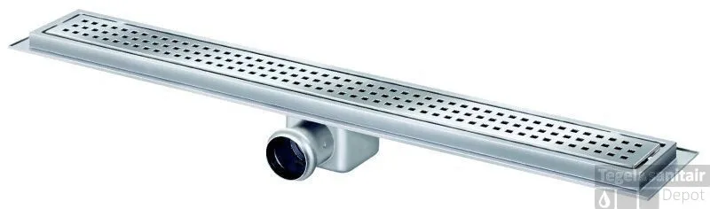 Op = Op Berg Van Den Douchegoot 80 Cm. Met Flens Zij Uitlaat 50 Mm. Rvs