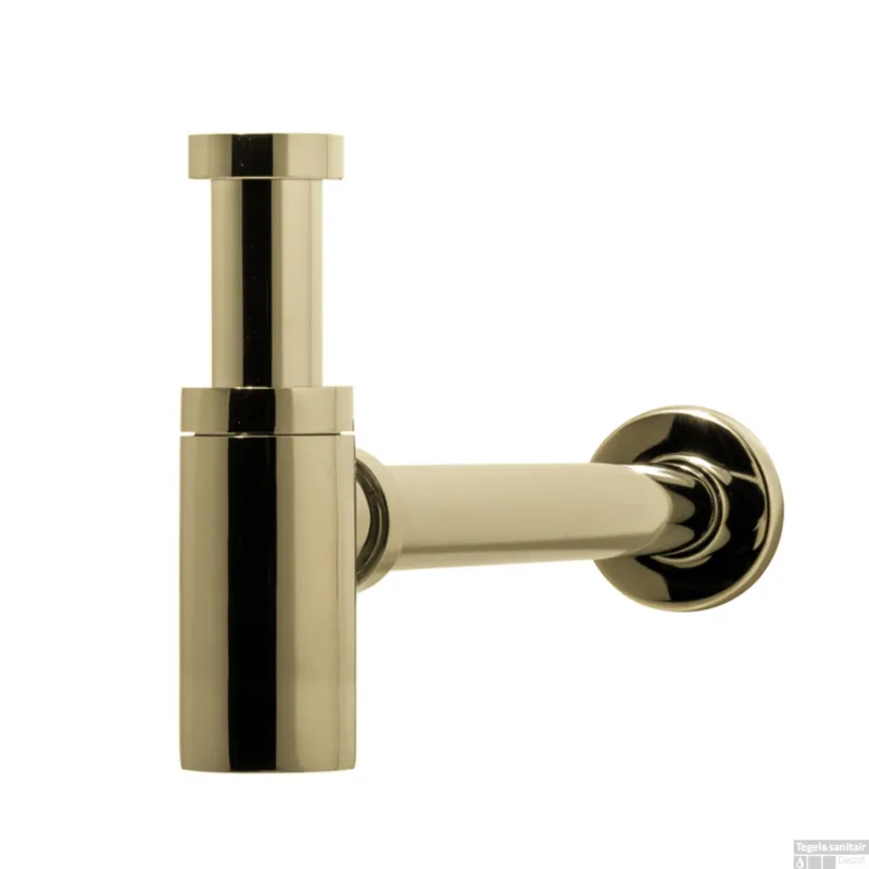 Wastafel Sifon Hotbath Cobber Rond Gepolijst Messing PVD Actieprijs