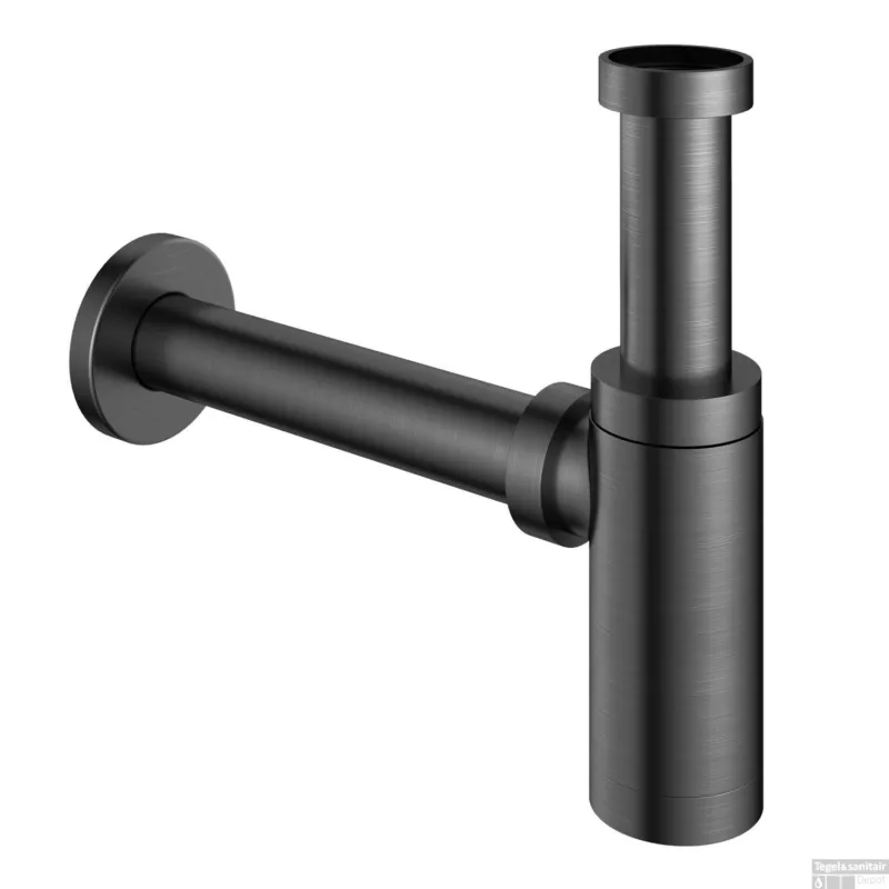 Beperkte Voorraad Wastafel Sifon Hotbath Gal Rond Geborsteld Gunmetal PVD
