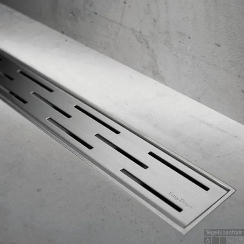 Easy Drain Compact Taf Modulo Design Douchegoot 90 Cm.m/rooster Classic-waterslot 30mm. Rvs Geborsteld Merkproduct