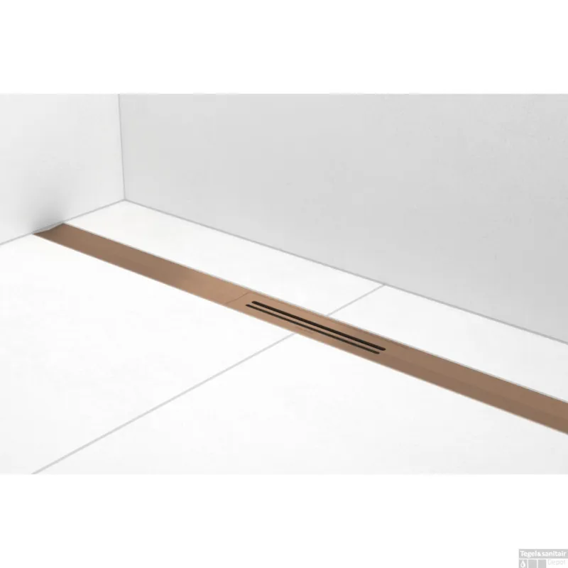 Favoriet Douchegoot Easy Drain R-Line Clean Brushed Red Gold (Alle Maten)