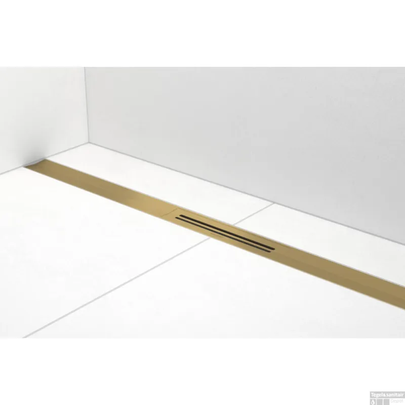 Douchegoot Easy Drain R-Line Clean Brushed Brass (Alle Maten) Beperkt Aanbod