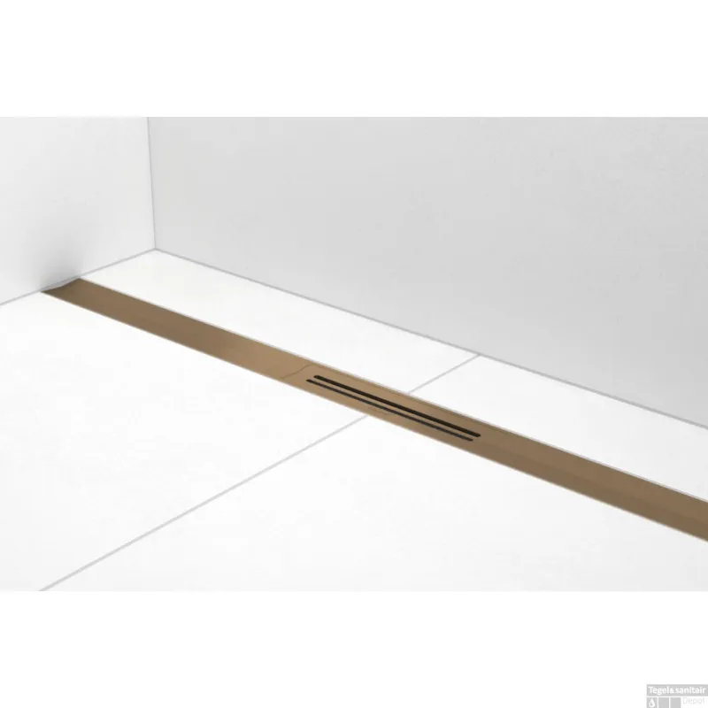 Korting Douchegoot Easy Drain R-Line Clean Brushed Bronze (Alle Maten)