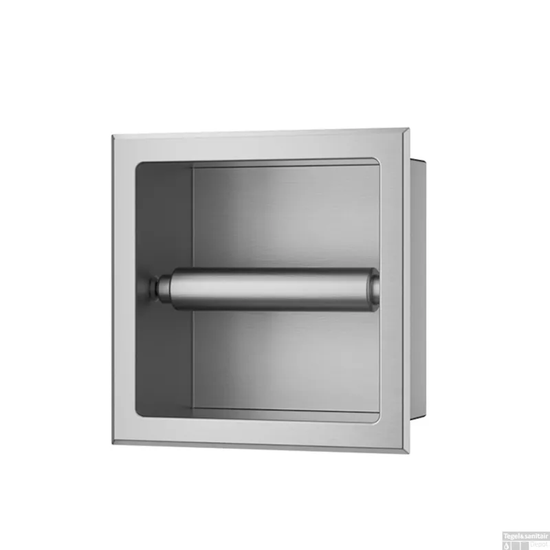 Weekendaanbieding Toiletrolhouder Inbouw BWS Milan Zonder Klep RVS