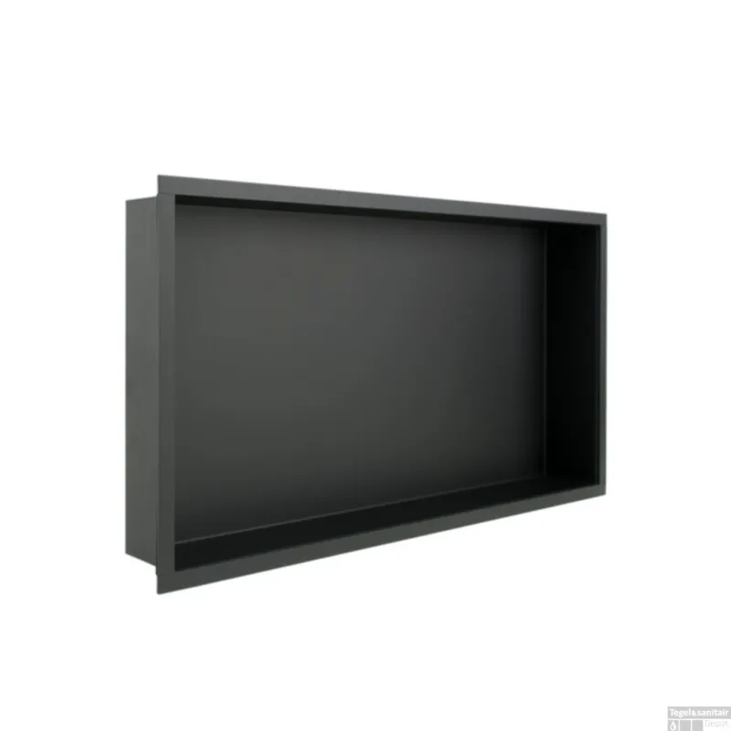 Wiesbaden Inbouwnis Exellence 30x60x7cm RVS Mat Zwart Dagaanbieding