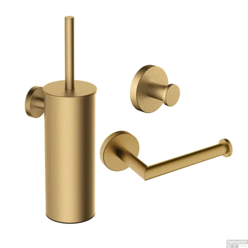 Toilet Accessoires Set Wiesbaden Alonzo Geborsteld Messing Hoge Kwaliteit