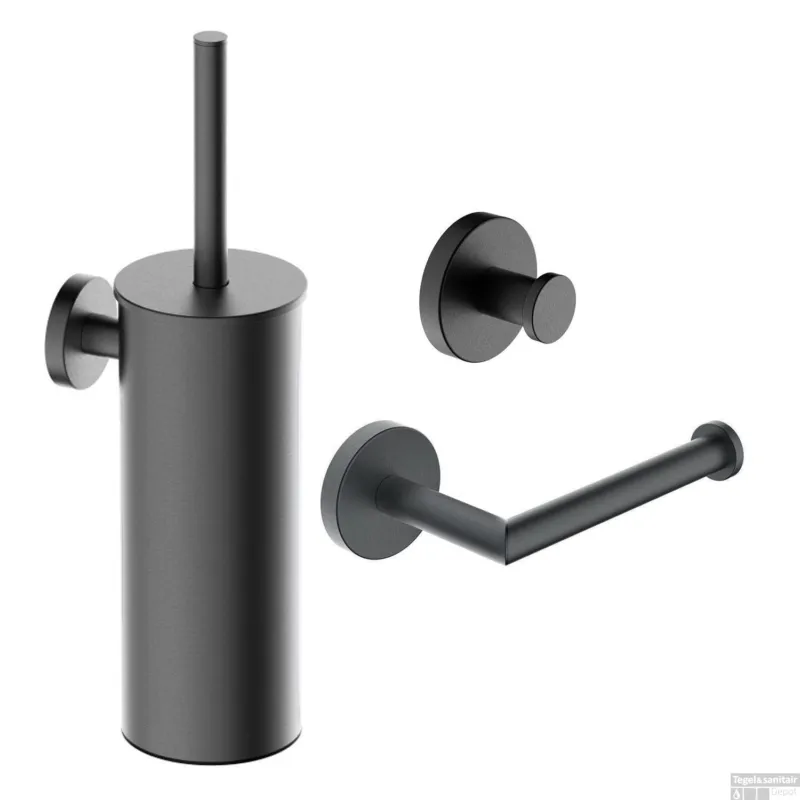 Snelle Levering Toilet Accessoires Set Wiesbaden Alonzo Gunmetal