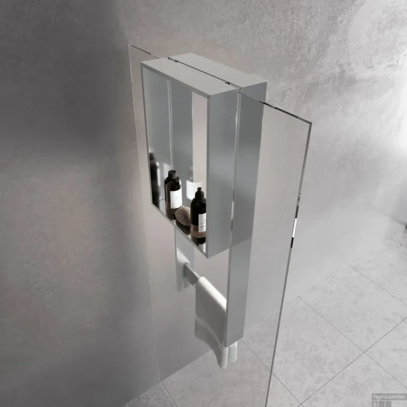 Planchet Novellini Kuadra voor Douchewand 90x35x18 cm Chroom Hoge Kwaliteit